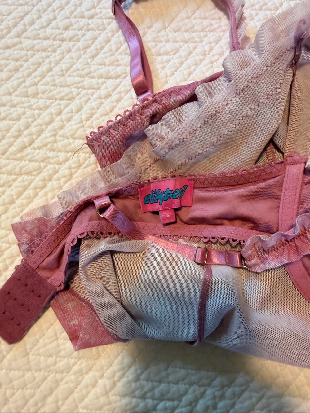 Edikted Mauve Ruffle Camisole Tank and Ruffled Shorts Set - Picture 4 of 6